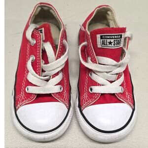 Converse Chuck Taylor All Star Infant Size 8 Red Low Top With Box